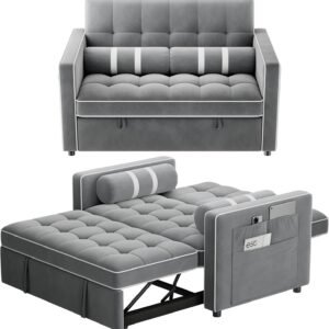 Marsail 3-in-1 Convertible Futon Sleeper Sofa Bed