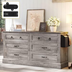 Wide Wood Rustic Chest of Drawers