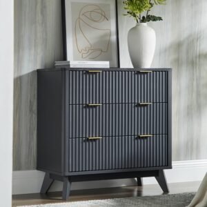 T4TREAM Fluted 3 Drawer Dresser